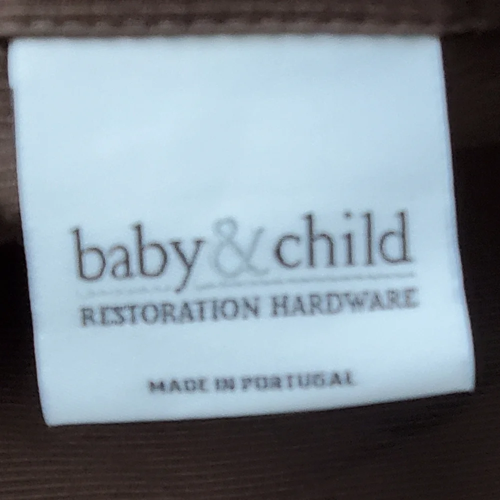 Restoration Hardware Baby&Child Brown Micro Ribbed Embroidered Bee Pillowcase